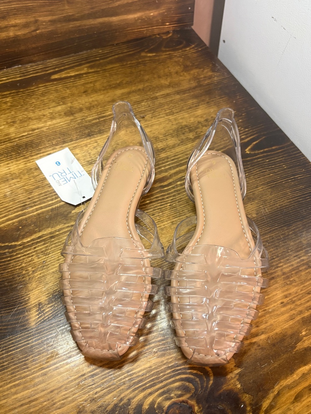 Time and tru clear jelly flats size 6